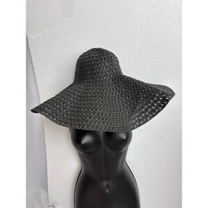 Oversized Black Beach Hat Beachy Coastal Straw Classy Old Money Vacation Pool
